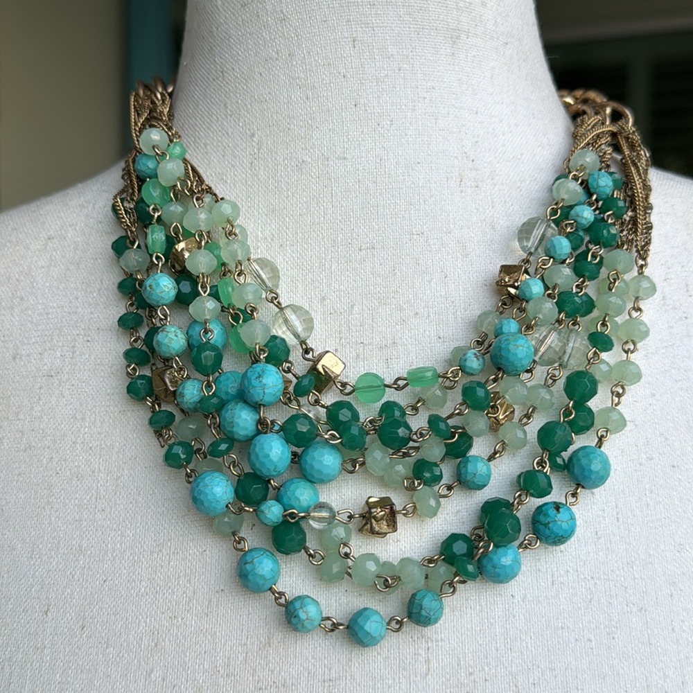 Stella & Dot Maldives multi chain beaded necklace